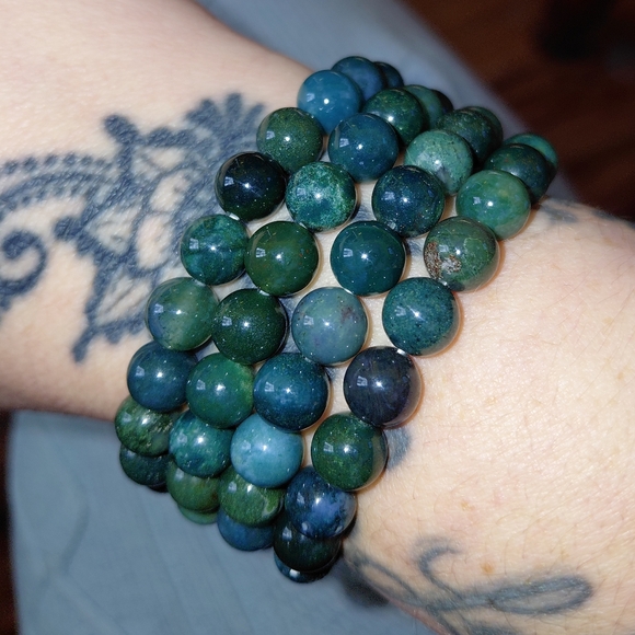 Jewelry - Moss Agate Beaded Bracelet